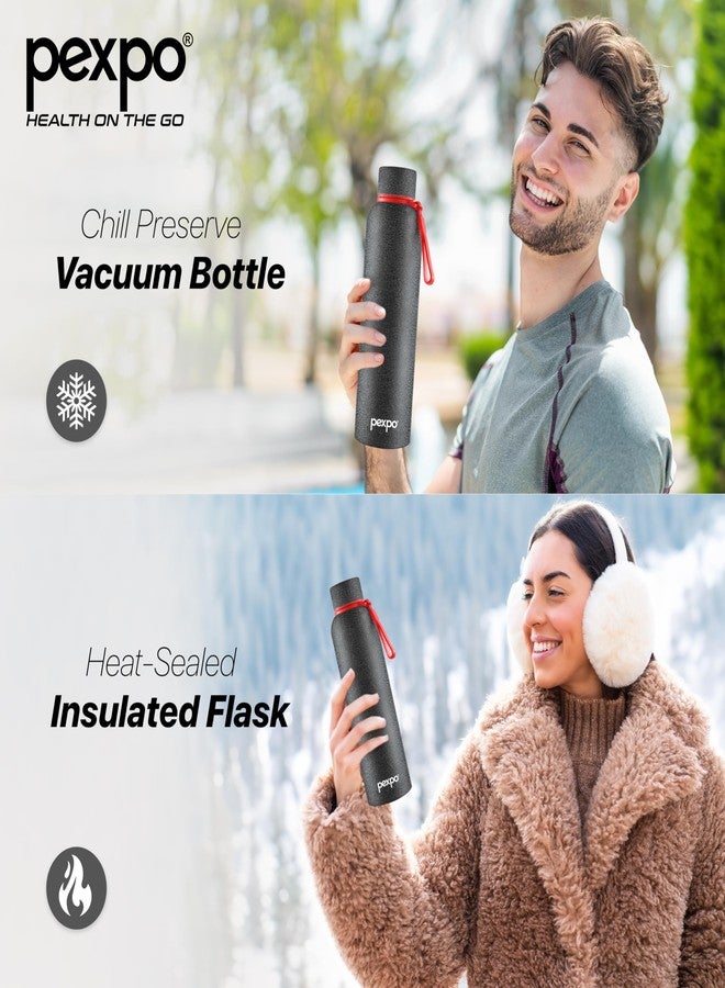 PEXPO Water Bottle 1 LTR Stainless Steel | Hot and Cold Flask | ISI Certified Steel Bottle | Three Layer Insulation | Leakproof | for Home, Office | 1-Year Warranty |Bravo 1000| Black - Image 5